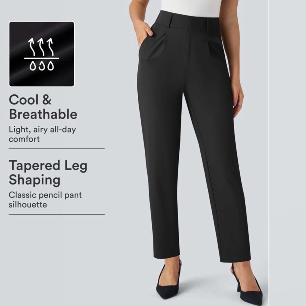 Halara Flex High Waisted Pocket Solid Work Tapered Pants